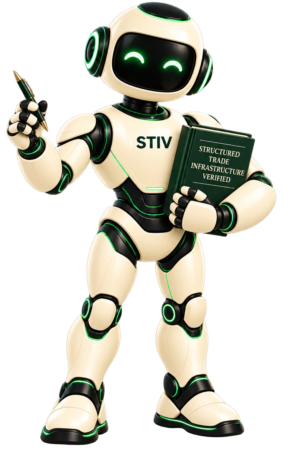 STIV, your trade mentor, holding a book and pen